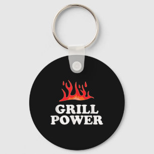 Porte-clés Grill Power - Drôle Barbeque Bbq Slogan Dit
