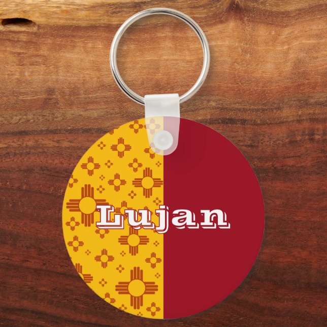 Porte-clés Grilles verticales Zia Soleil Rouge Jaune Nouveau- (Verso)