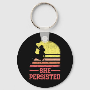 Porte-clés Grimpeuse féminine d'escalade de roche Silhouette 