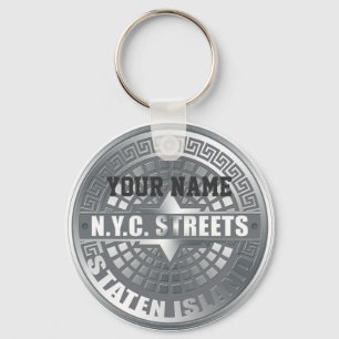 Porte-clés Gris de Staten Island de trou d'homme