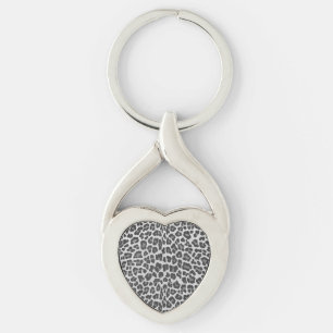 Porte-clés Gris léopard et gris clair