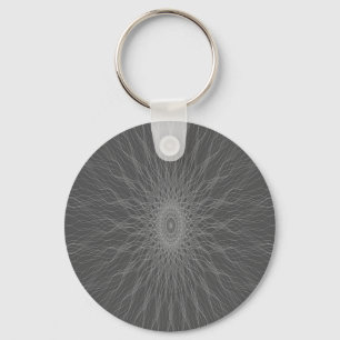 Porte-clés Gris mandala rayons porte - clé
