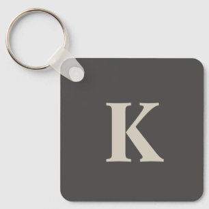 Porte-clés Gris monogramme du client