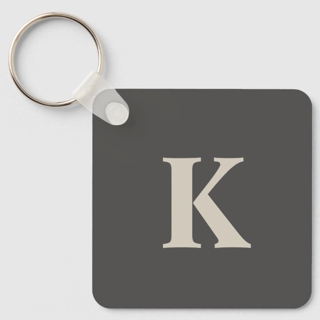 Porte-clés Gris monogramme du client (Recto)
