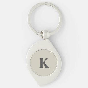 Porte-clés Gris personnalisé Monogrammé