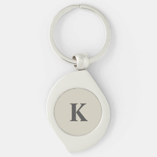 Porte-clés Gris personnalisé Monogrammé
