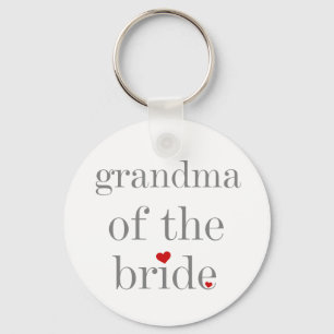 Porte-clés Gris Texte grand-mère de la mariée