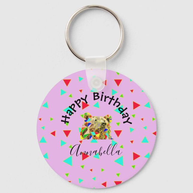 Porte-clés Grizzly Bear Rose (Recto)