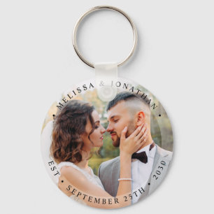 Porte-clés Groom de mariée moderne Mariage photo simple