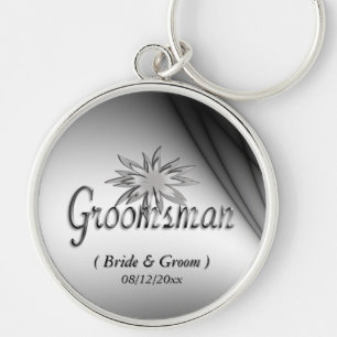 Porte-clés Groomsman Black and White Custom Keychains