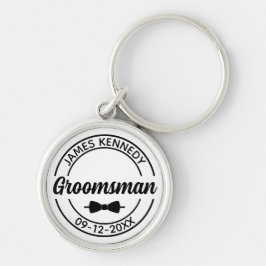 Porte-clés Groomsman personnalisé avec nom et date Mariage