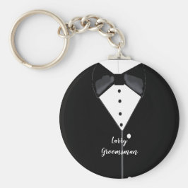 Porte-clés Groomsman personnalisé de Tuxedo noir