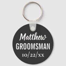 Groomsman Typographie moderne Mariage noir
