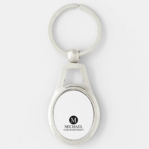 Porte-clés Groomsmen Personnalisé Classique Monogramme et nom