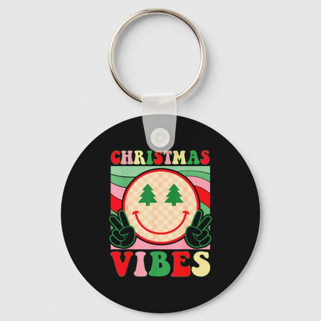Porte-clés Groovy Christmas Vibes Happy Christmas Day For Men (Recto)