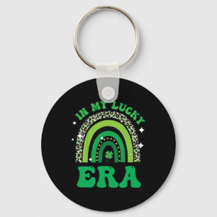 Porte-clés Groovy Dans Mon Ère Chanceuse St Patricks Day Trèf