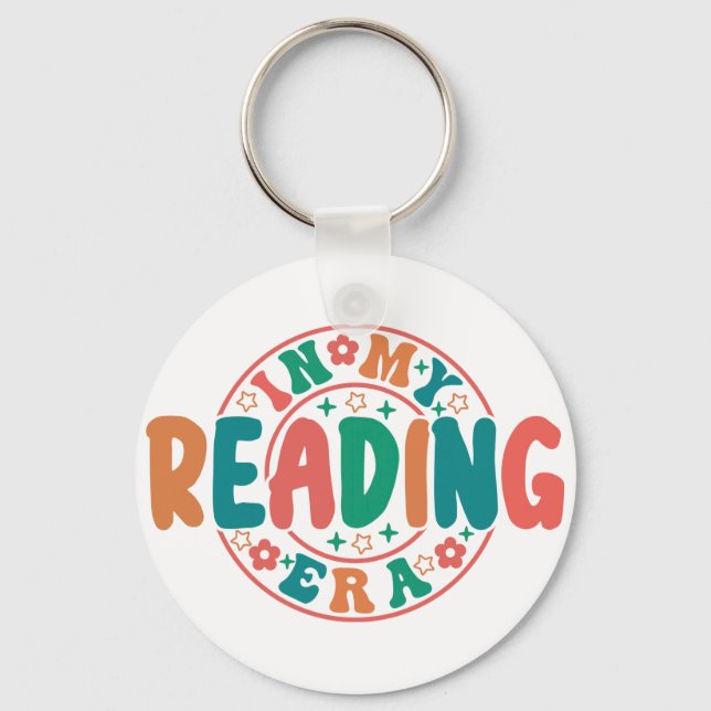 Porte-clés Groovy "In My Reading Era" Wavy Font Graphic (Recto)