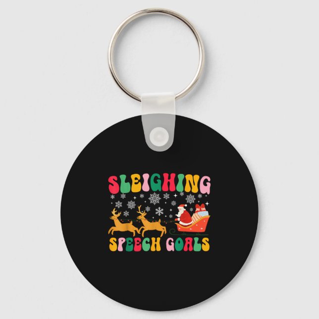 Porte-clés Groovy Sleighing Speech Goal Reindeer Christmas Sp (Recto)
