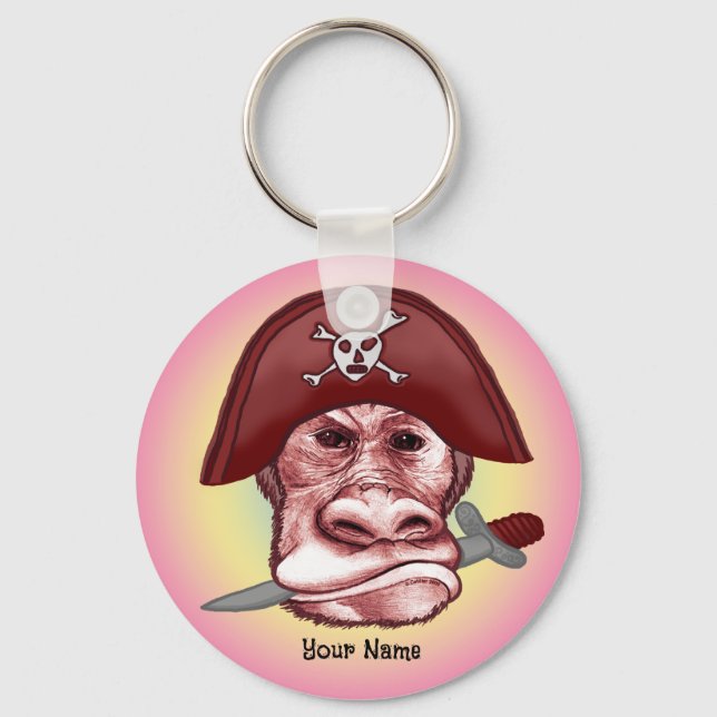 Porte-clés Gros mauvais pirate de singe (Recto)