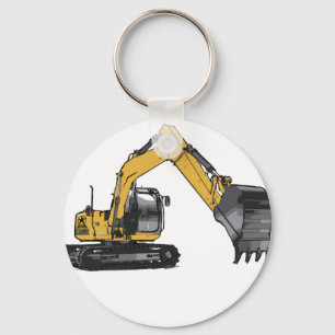 Porte-clés Grosse excavatrice jaune