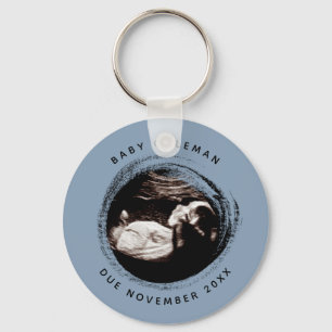 Porte-clés Grossesse bébé garçon Sonogramme Ultrasound Photo