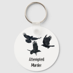 Porte-clés Groupe de corbeaux Oiseaux de meurtriers Silhouett