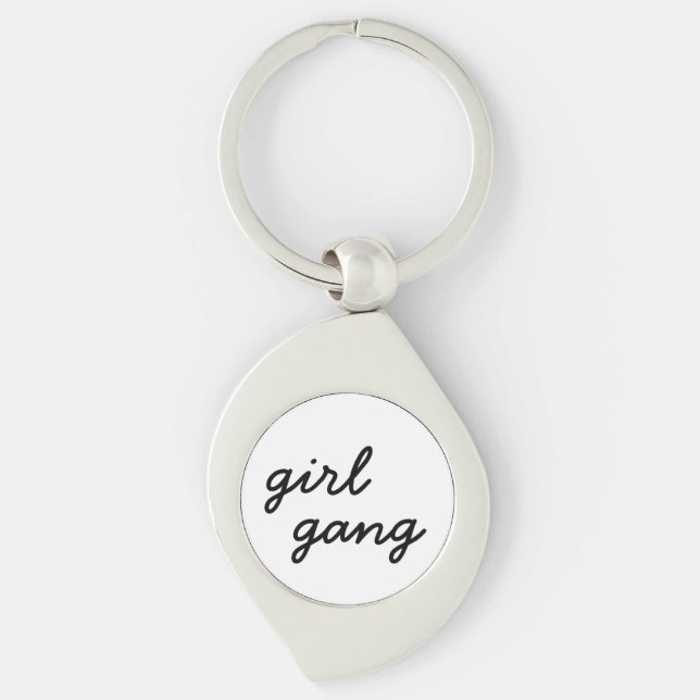 Porte-clés groupe de filles mignon script féministe moderne p (Devant)