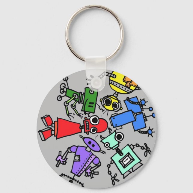 Porte-clés Groupe de robots 4 (Recto)