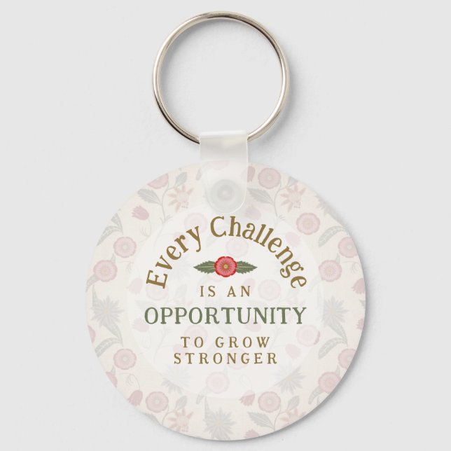 Porte-clés "Grow Stronger" Affirmation Keychain (Recto)