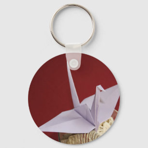 Porte-clés grue élégante d'origami
