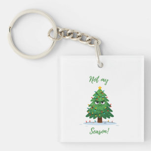 Porte-clés Grumpy Christmas Tree Cartoon – Funny "Not My Seas