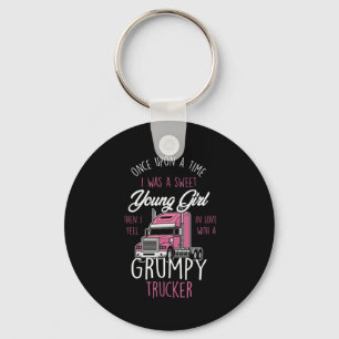 Porte-clés Grumpy Trucker Girl Truck Driver Femmes Une Fois U