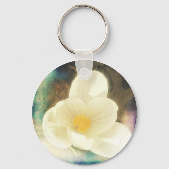 Porte-clés Grunge de fleurs de crocus (Recto)