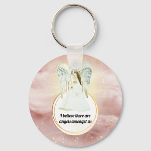 Porte-clés Guardian angel pink sky angels amongst us