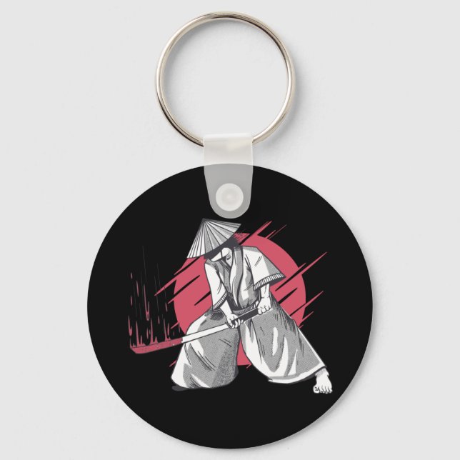 Porte-clés Guerrier samouraï avec Katana (Recto)