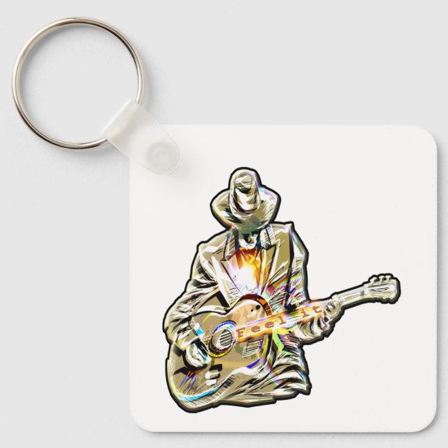 Porte-clés Guitar Blues Mann - Sentez-le (Recto)