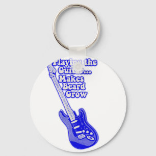 Porte-clés Guitare bleue vintage avec mots de motivation