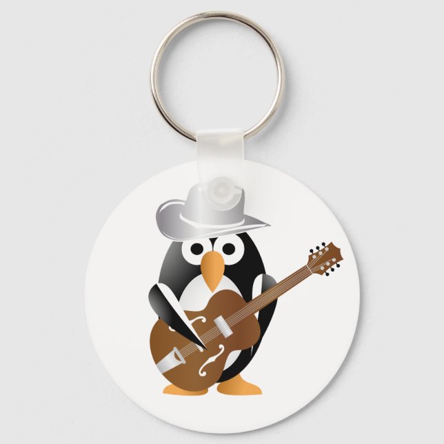 Porte-clés Guitariste pingouin (Recto)