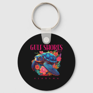 Porte-clés Gulf Shores Alabyma Floral Beach Turtle Souvenir