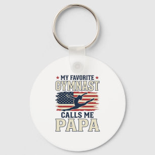 Porte-clés Gymnaste préféré m'appelle Papa Patriotique Vintag