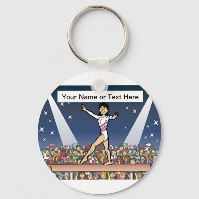 Porte-clés Gymnastique - Dessin féminin par PrintedPerfection (Recto)