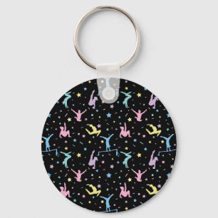 Porte-clés Gymnastique Féminine Gymnastes avec Étoiles