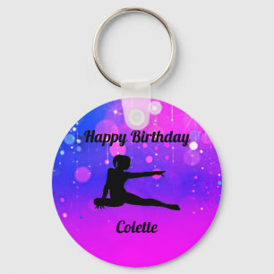 Porte-clés Gymnastique Féminine Joyeux Anniversaire