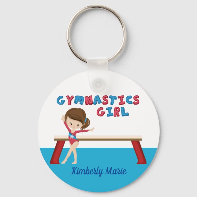 Porte-clés Gymnastique fille mignonne perche de gymnaste pers (Recto)