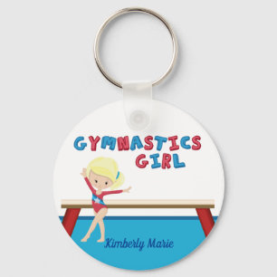 Porte-clés Gymnastique Girl Cute Blonde Gymnaste Personnalis