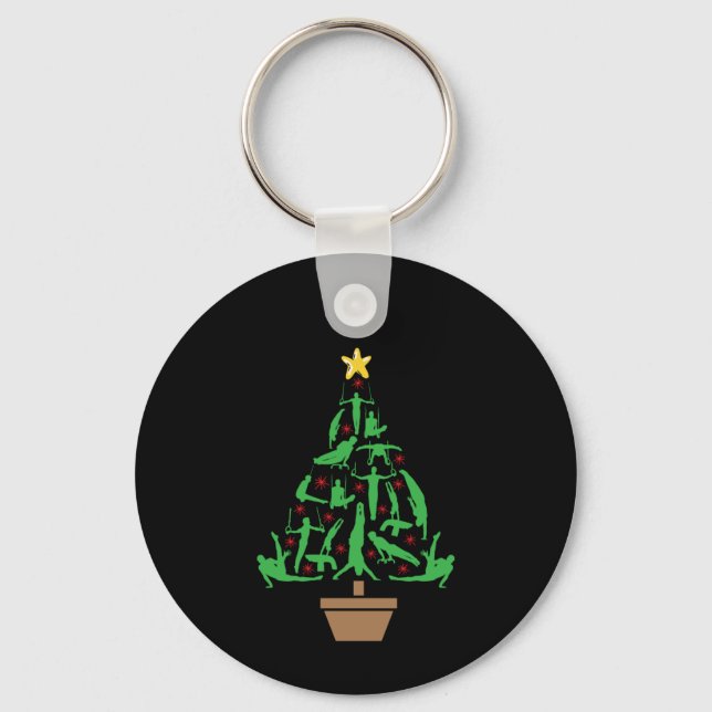 Porte-clés Gymnastique masculine Arbre de Noël (Recto)