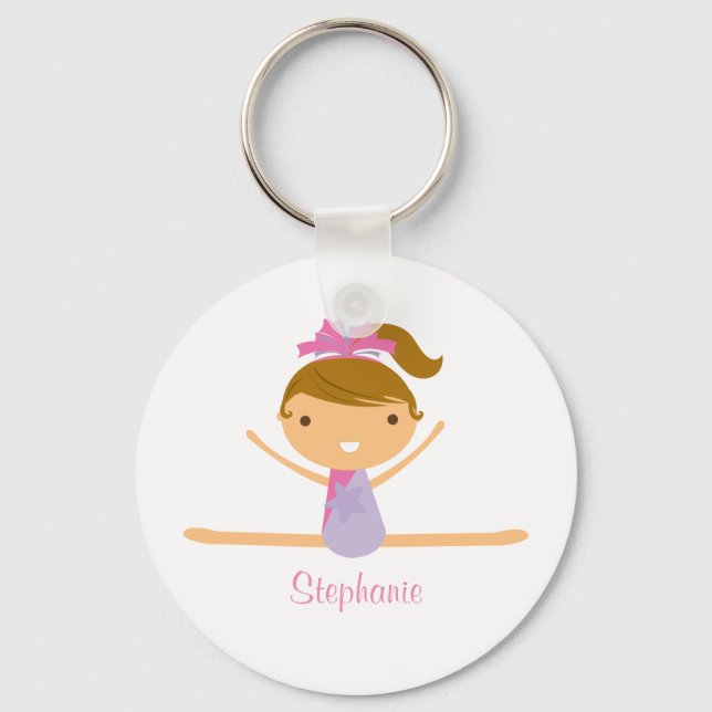 Porte-clés Gymnastique personnalisée diviser filles enfants p (Recto)