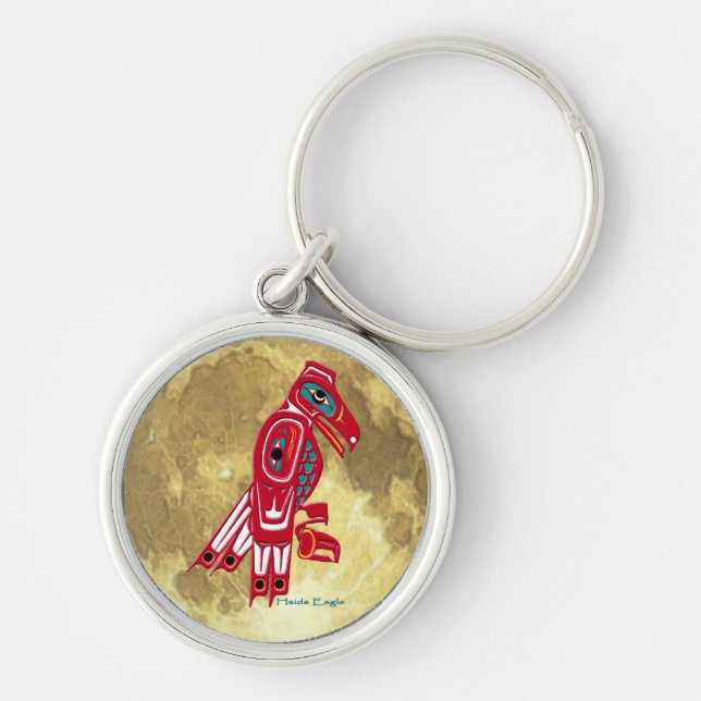 Porte-clés HAIDA EAGLE & YELLOW LUNE Collection de chaînes cl (Devant)
