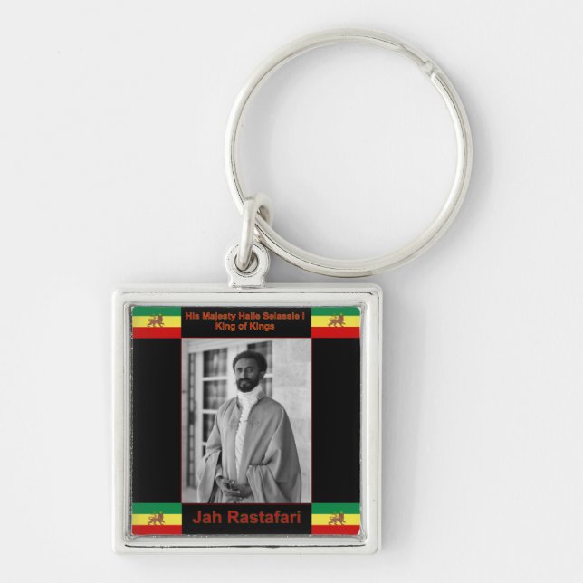 Porte-clés Haile Selassie le lion de Judah, Jah Rastafari (Devant)