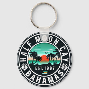 Porte-clés Half Moon Cay Bahamas Retro Sunset Souvenirs 60s